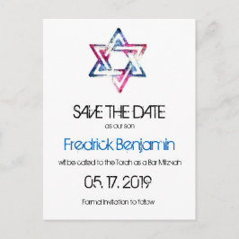 Künstlerischer Star von David Bar Bat Mitzvah Save Ankündigungspostkarte