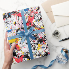 Künstlerischer Tintenspritzer Mehrfarbiges abstrak Geschenkpapier