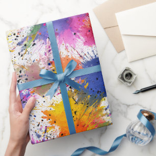 Künstlerischer Tintenspritzer Mehrfarbiges abstrak Geschenkpapier