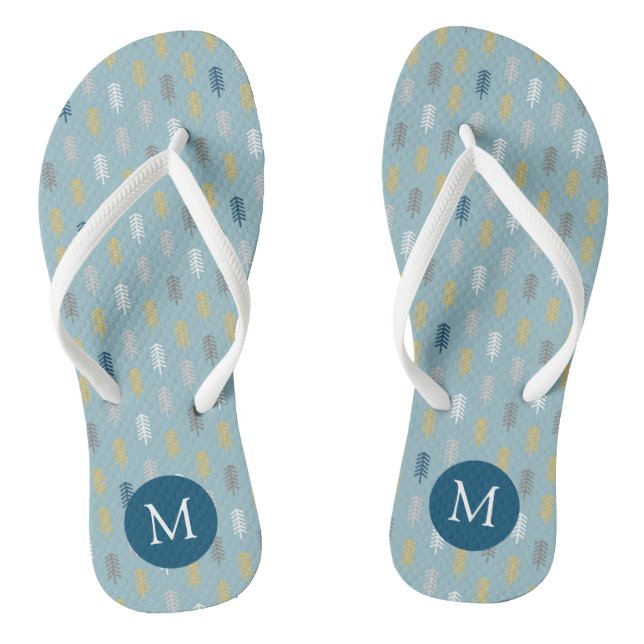 Künstlerischer Wald ⎥ Monogramm Flip Flops (Fußbett)