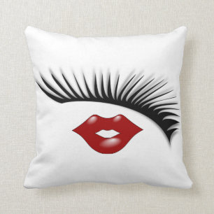 Künstlerischer weiblicher Chic-Eyelashes-u. Kissen