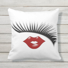 Künstlerischer weiblicher Chic-Eyelashes-u. Kissen Für Draußen