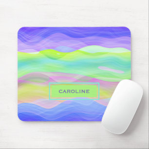 Künstlerisches abstraktes Retro-Cool-Wellen-Muster Mousepad