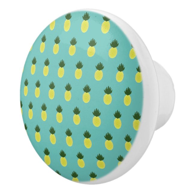 Künstlerisches Ananas-Muster im Sommer Keramikknauf (Rechts)
