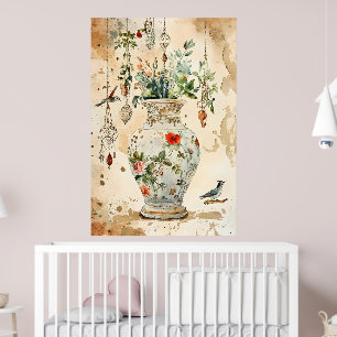 Künstlerisches Aquarell einer antiken dekorativen  Poster