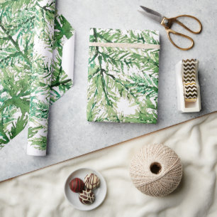 Künstlerisches Aquarell Handgemaltes Baum-Muster Geschenkpapier