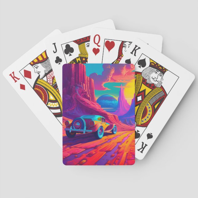 Künstlerisches Auto Spielkarten (Rückseite)
