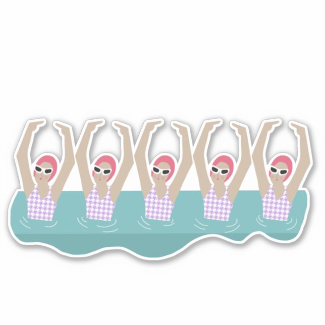 Künstlerisches Baden | Künstlerische Schwimmillust Aufkleber (Vorderseite)