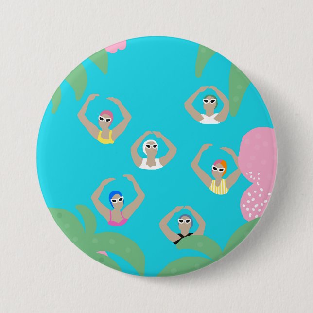 Künstlerisches Baden | Künstlerische Schwimmillust Button (Vorderseite)