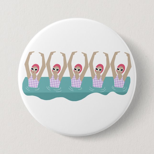 Künstlerisches Baden | Künstlerische Schwimmillust Button (Vorderseite)