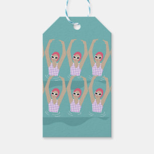 Künstlerisches Baden   Künstlerische Schwimmillust Geschenkanhänger