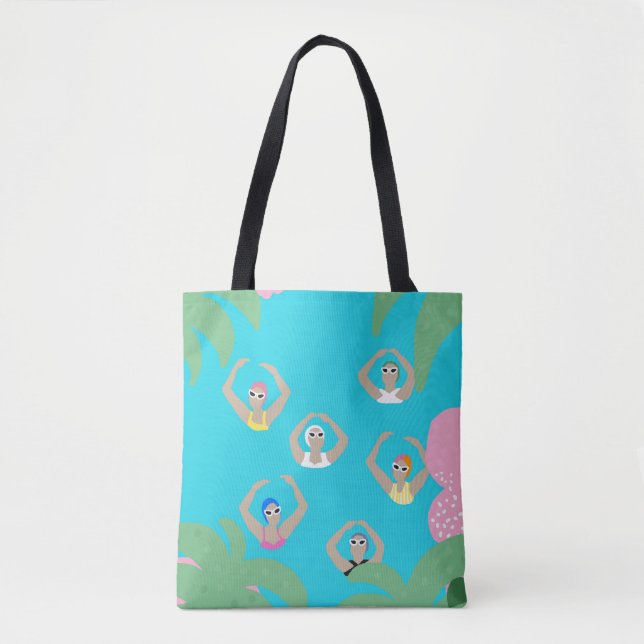 Künstlerisches Baden | Künstlerische Schwimmillust Tasche (Vorderseite)