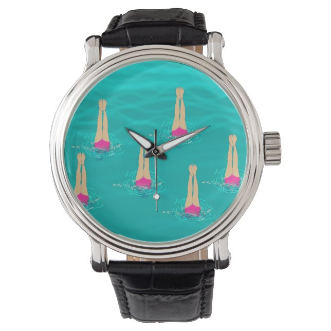 Künstlerisches Baden unter Wasser Armbanduhr (Vorderseite)