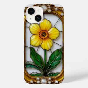 Künstlerisches Bleiglas mit lebendiger Blume Case-Mate iPhone 14 Hülle