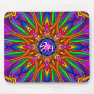 Künstlerisches BlumenKaleidoskop mousepad ith