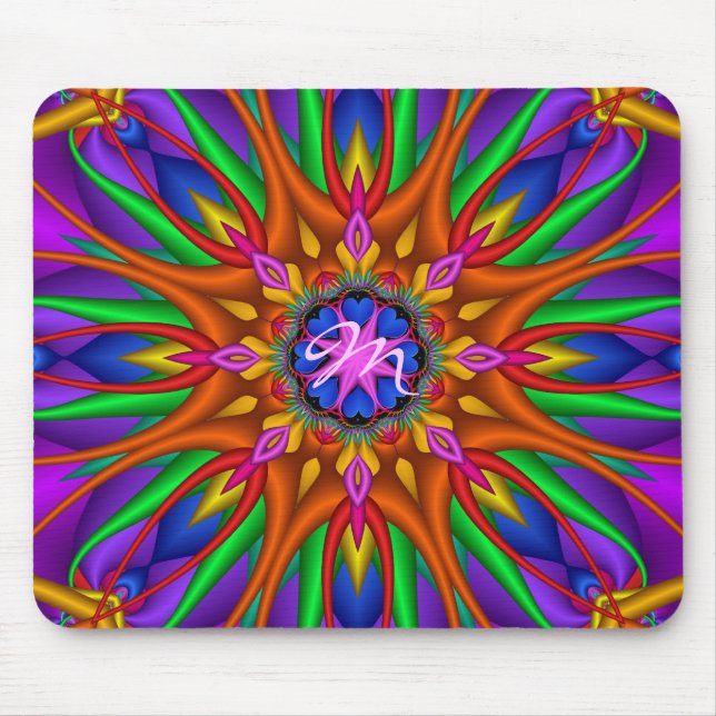 Künstlerisches BlumenKaleidoskop mousepad ith (Vorne)