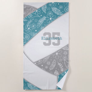 künstlerisches Blumenpaisley-Muster aquamariner Vo Strandtuch
