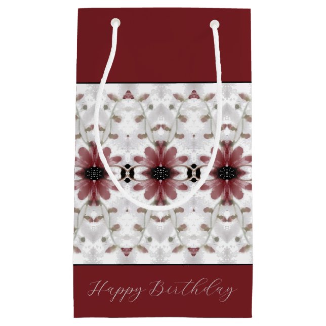 Künstlerisches Burgundy Kleine Geschenktüte (Vorderseite)