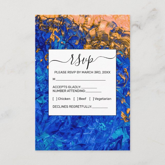 Künstlerisches Cobalt Blau Golden Yellow Acrylic M Begleitkarte (Vorderseite)