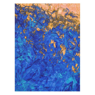 Künstlerisches Cobalt Blau Golden Yellow Acrylic M Tischdecke