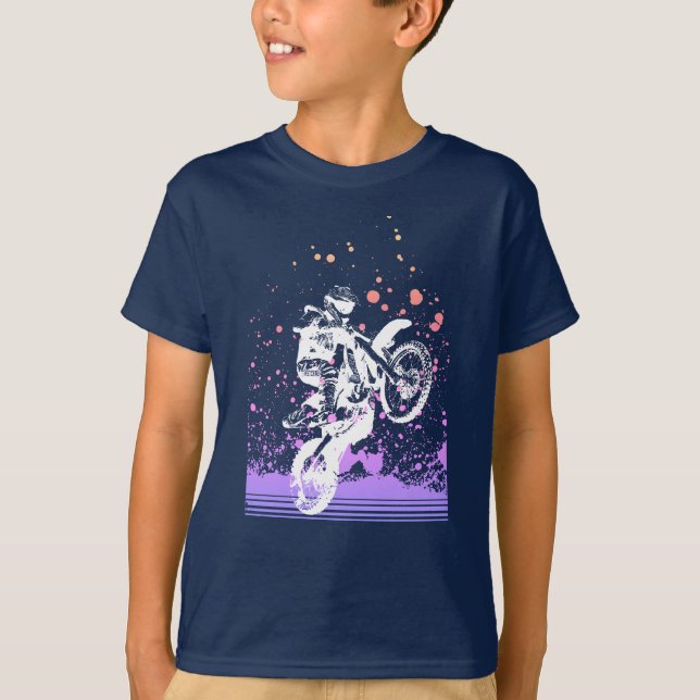 Künstlerisches Dirt Bike T-Shirt (Vorderseite)