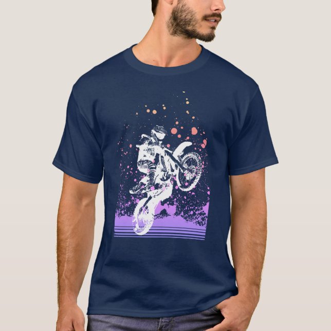 Künstlerisches Dirt Bike T-Shirt (Vorderseite)