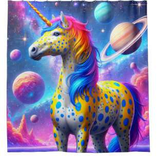Künstlerisches Einhorn Duschvorhang