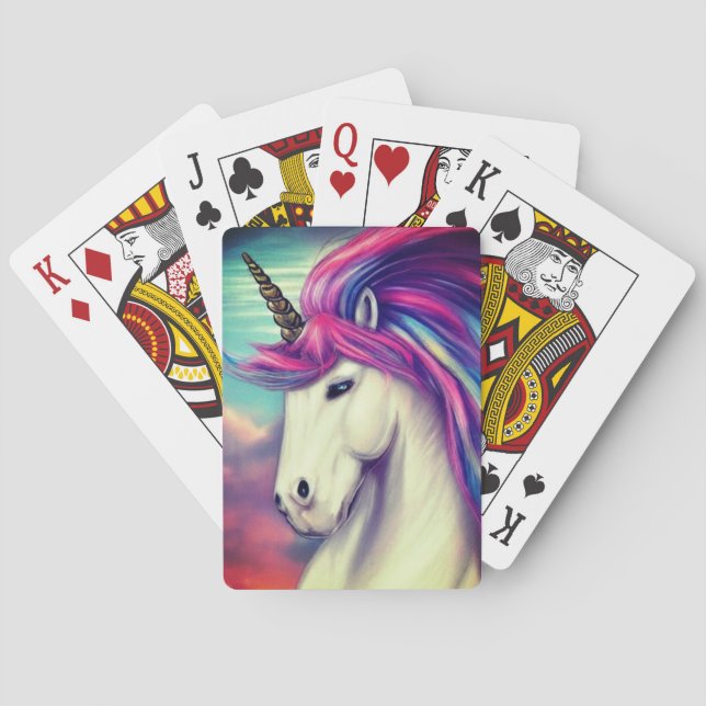 Künstlerisches Einhorn Spielkarten (Rückseite)