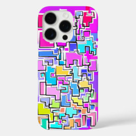 Künstlerisches farbenfrohes Musterdesign iPhone 16 Pro Hülle