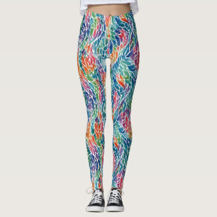 Künstlerisches Farbige Regenbogenfeder Wasserfarbe Leggings