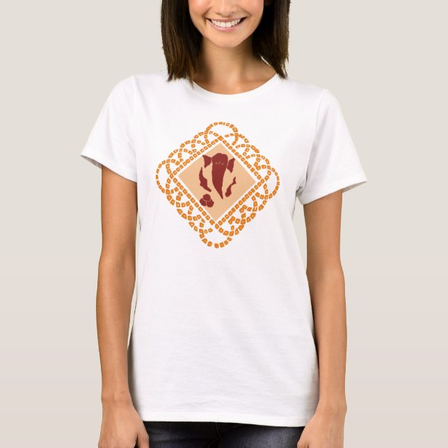 Künstlerisches Ganesh mit Mandana T-Shirt (Vorderseite)