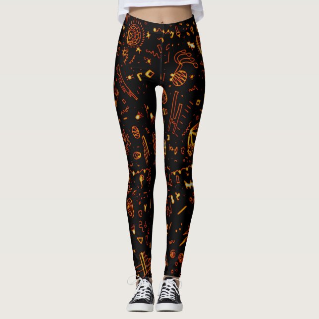 Künstlerisches Gold Leggings (Vorderseite)