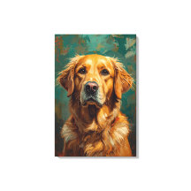 Künstlerisches Golden Dog Portrait Lebende Ölmaler