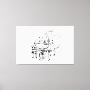 Künstlerisches Grand Piano Portrait - Premium Leinwanddruck