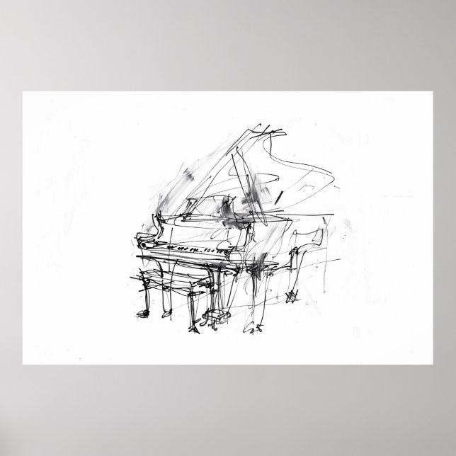 Künstlerisches Grand Piano Portrait - Premium Poster (Vorne)