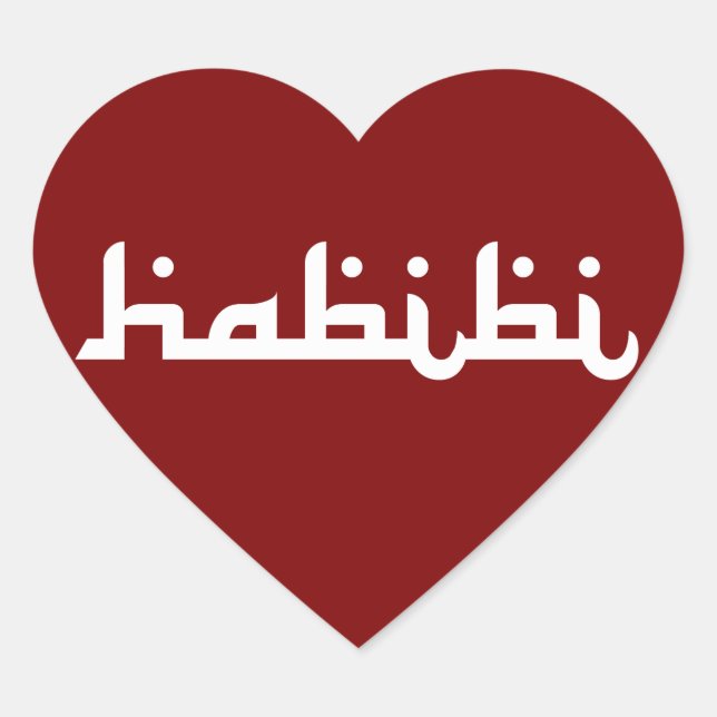 Künstlerisches Habibi Herz-Aufkleber (Vorderseite)