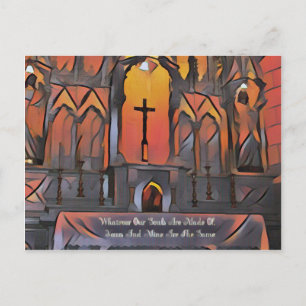 Künstlerisches Heilkreuz Inspiration Zitat Postkarte