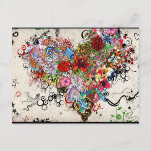 künstlerisches Herz Postkarte
