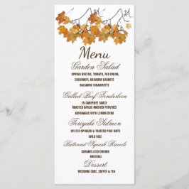 Künstlerisches Hochzeitsmenü für Herbst Menükarte