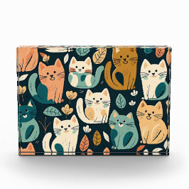 Künstlerisches Katzenmuster Niedlich Fotoblock