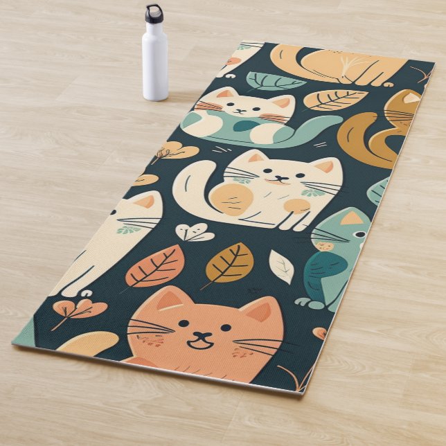 Künstlerisches Katzenmuster Niedlich Yogamatte (Beispiel)