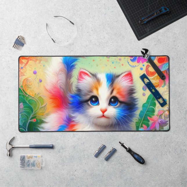 Künstlerisches Kittendesign Schreibtischunterlage (Arbeitsplatz)