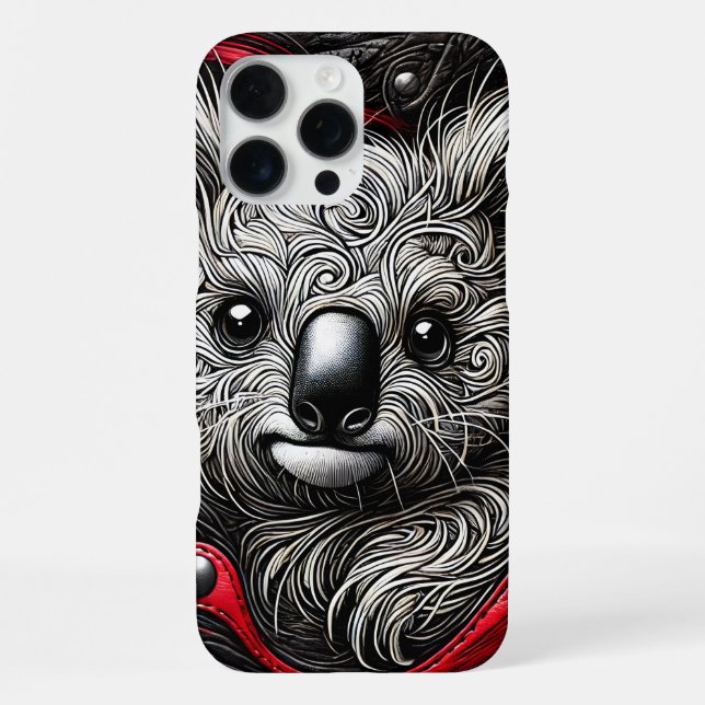 Künstlerisches Koala-Bär-Design iPhone 16 Pro Max Hülle (Rückseite)