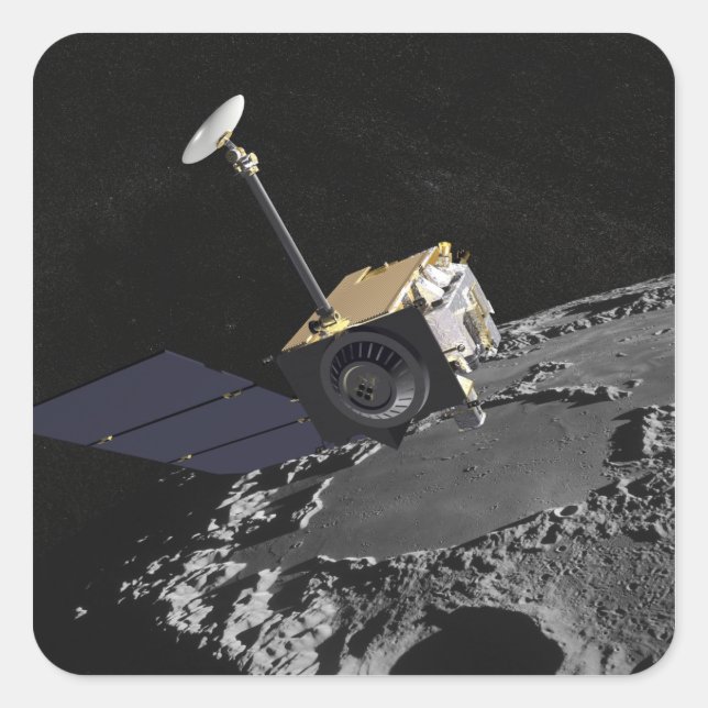 Künstlerisches Konzept des Lunar Reconnaissance Or Quadratischer Aufkleber (Vorderseite)