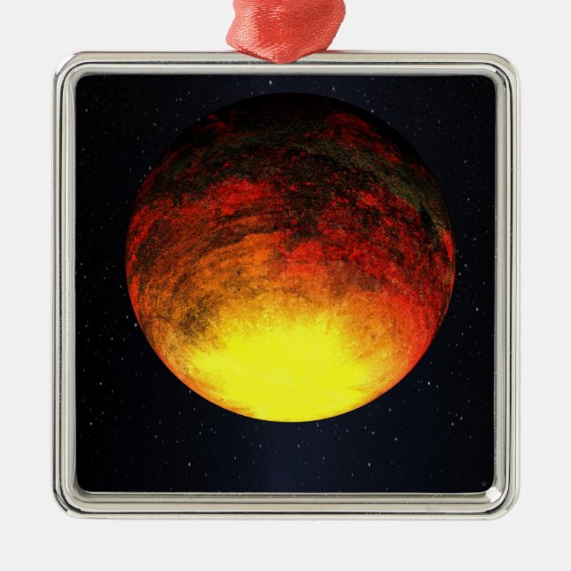 Künstlerisches Konzept von Kepler-10b Ornament Aus Metall (Vorne)