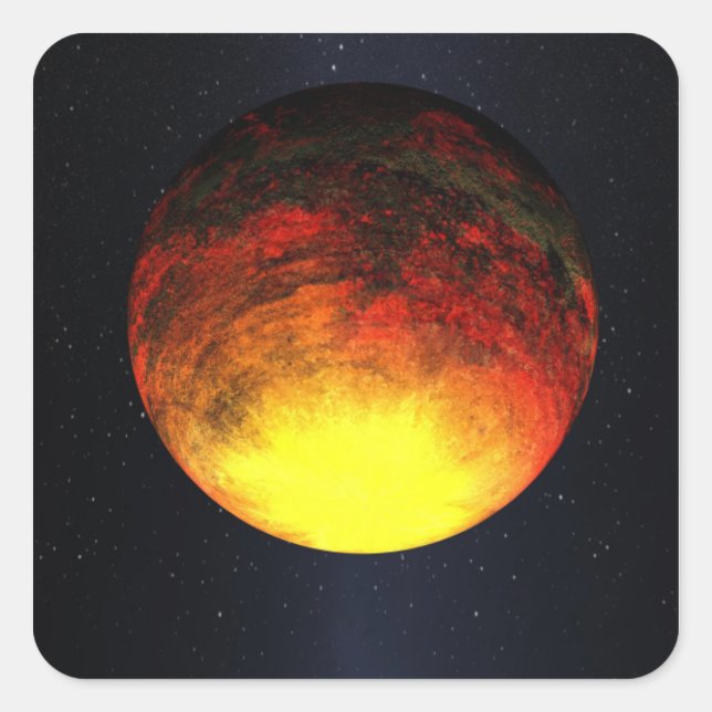 Künstlerisches Konzept von Kepler-10b Quadratischer Aufkleber (Vorderseite)