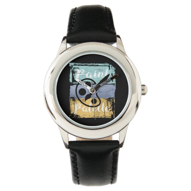 Künstlerisches Kunstlehrerhemd - Farbpalette für R Armbanduhr (Vorderseite)