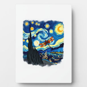 Künstlerisches Libellen-Shirt Van Gogh Sternennach Fotoplatte