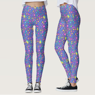 Künstlerisches lila buntes Sterne Wasserfarben-Mus Leggings