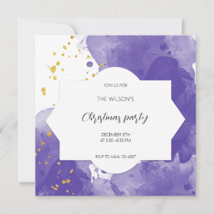 Künstlerisches Lila Gold Aquarellfarbe Einladung